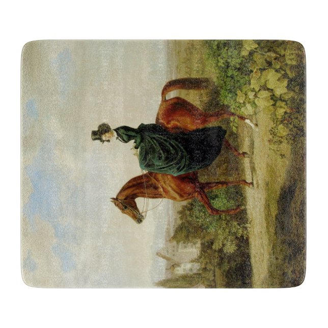 Gräfin auf dem Pferd (Elegantes Brown Horse) Schneidebrett (Vorderseite)
