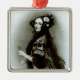 Gräfin AugustaAda Byron von Lovelace Silbernes Ornament
