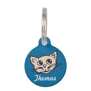 Grafisch-braune Katzenname & Details Tier-Tag Haustiermarke