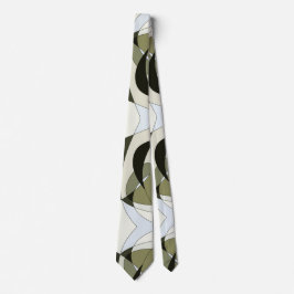 Grafische Abstrakte Krawatte Olive Green Black Bei