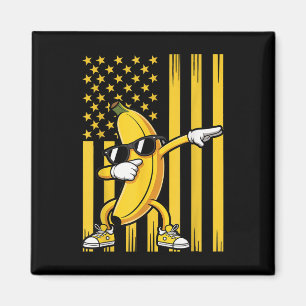 Grafische Banane Amerikanische USA-Flagge Dabbing Magnet