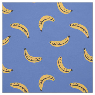 Grafische Bananen auf hellblauem Hintergrund Stoff