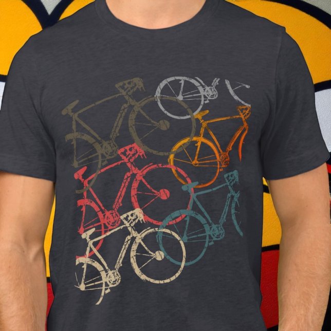 Grafische Bikes / Fahrräder, schwarze Heder Tri-Blend Shirt (Von Creator hochgeladen)