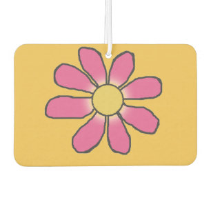 Grafische Blume Rosa/Blau Wiedersichtbar Autolufterfrischer