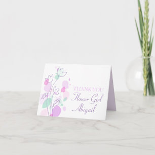 Grafische Blumen Hochzeit Blumenmädchen Danke Kart