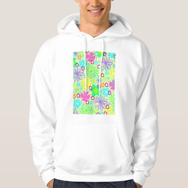 Grafische Blumen Hoodie (Vorderseite)