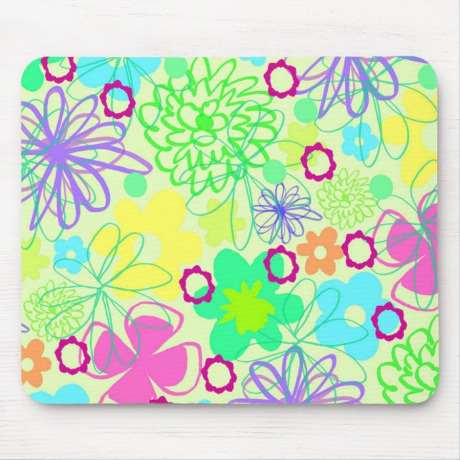 Grafische Blumen Mousepad (Vorne)