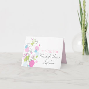 Grafische Blumenhochzeits-Dankeskarten der Trauzeu Dankeskarte