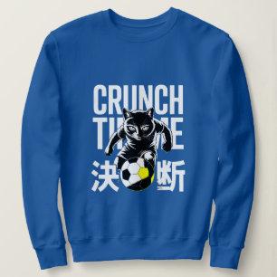 Grafische Crunch Time Fußballkatze für Athleten un Sweatshirt