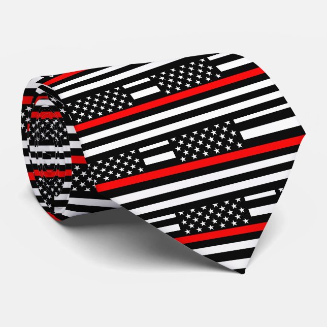 Grafische Dekoration der American Thin Red Line au Krawatte (Gerollt)