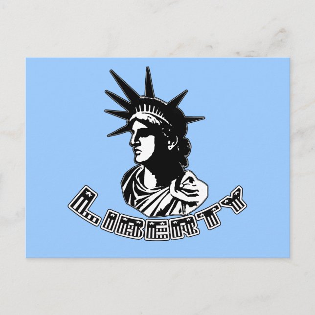 Grafische Designstatue von Liberty Products Postkarte (Vorderseite)
