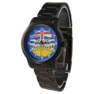 Grafische Dial für die Flagge von British Columbia Armbanduhr
