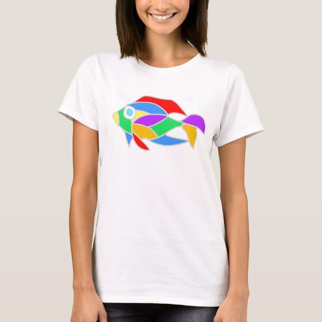Grafische Fische T-Shirt (Vorderseite)