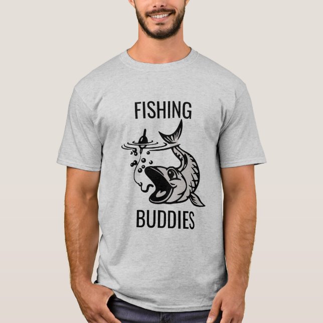 Grafische Fischfangbuddies T-Shirt (Vorderseite)