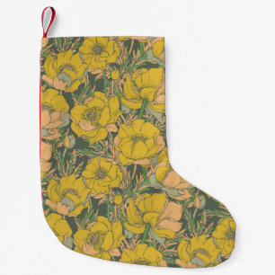 Grafische Frühlingstrollius-Blume Kleiner Weihnachtsstrumpf