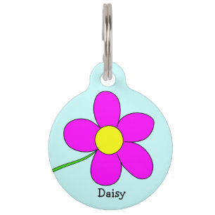Grafische Gänseblümchen-Blume auf blauer Tiermarke