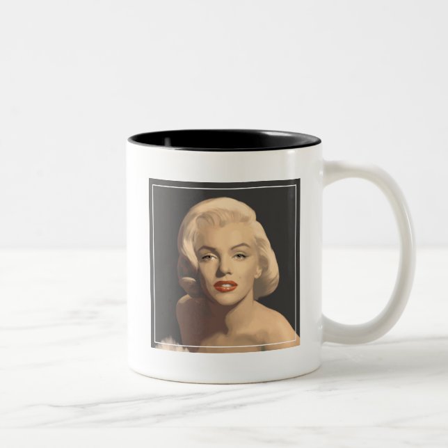 Grafische graue Marilyn Zweifarbige Tasse (Rechts)