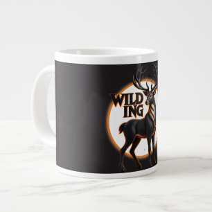 Grafische Illustration des Wild-Stag-Hirsch-Sonnen Jumbo-Tasse