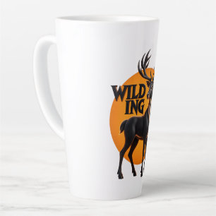 Grafische Illustration des Wild-Stag-Hirsch-Sonnen Milchtasse