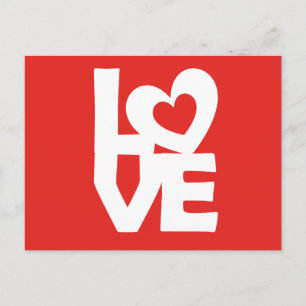 Grafische Illustration Ich liebe dich mit Herz auf Postkarte