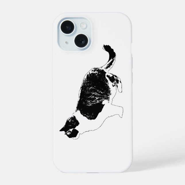 Grafische Katze, Soft Guard iPhone 15 Hülle (Rückseite)