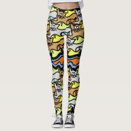 Grafische Katzen und Cartoon Leggings