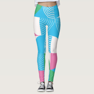 Grafische Kreise: Vintages nahtloses Motiv. Leggings