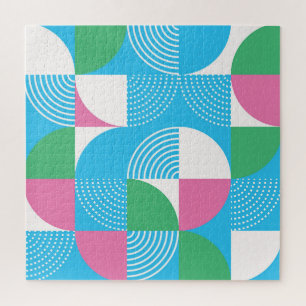 Grafische Kreise: Vintages nahtloses Motiv. Puzzle