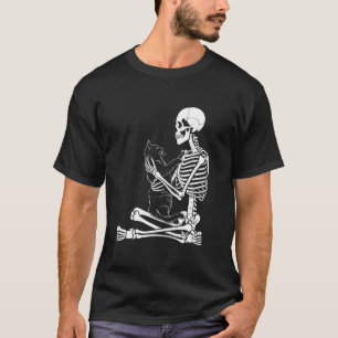 Grafische Kunst Katze Skelett Halloween-Kostüm Sch T-Shirt