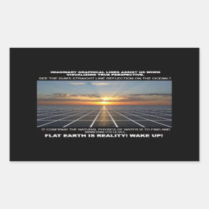 Grafische Linien helfen uns, Flat Earth zu visuali Rechteckiger Aufkleber