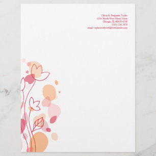Grafische moderne Blume Blätter rot Letterhead