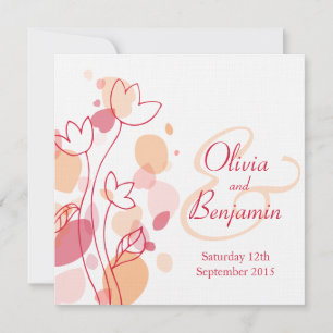 Grafische moderne Blume Blütenblätter Hochzeit ein Einladung