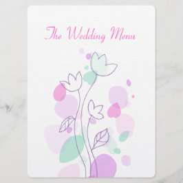 Grafische moderne Blume Blütenblätter Hochzeitsmen Menükarte