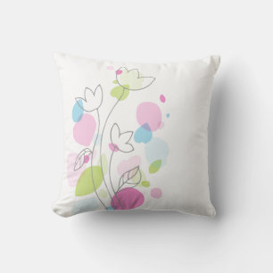 Grafische moderne Blume Blütenkissen Kissen