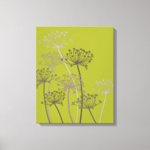 Grafische moderne Blume Kirschgrün Leinwand drucks