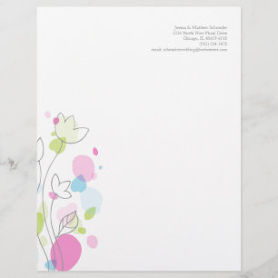 Grafische moderne Blumenblätter-Briefkopf Briefkopf