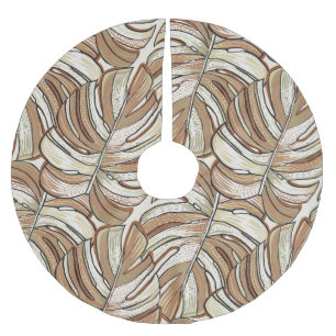 Grafische Monstera-Blätter Tropisches Design Polyester Weihnachtsbaumdecke