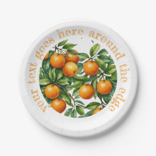 Grafische Orange-Abbildung - Benutzerdefinierter T Pappteller