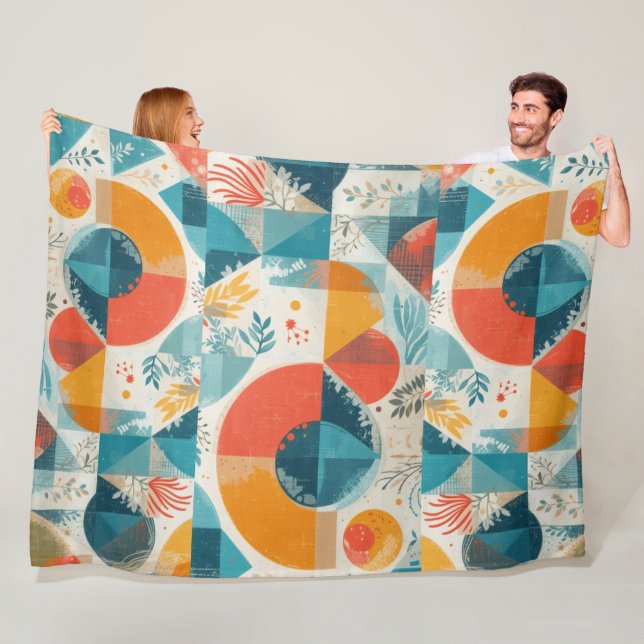 Grafische Orangenabstraktion Fleecedecke (Beispiel)