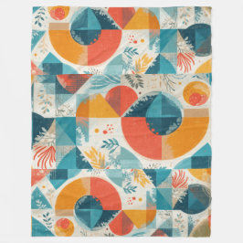 Grafische Orangenabstraktion Fleecedecke