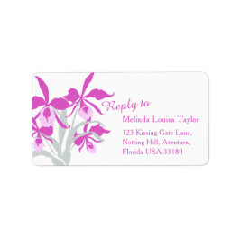 Grafische Orchideen-Adressetiketten Adressaufkleber