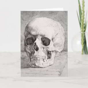 Grafische Schädelkunst: Minimalistisches und mutig Karte