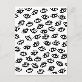 Grafische Schwarz-Weiß-Augen Postkarte