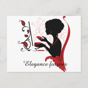Grafische Silhouette einer Frau Postkarte