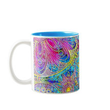 Grafische Tasse Blau und Rosa