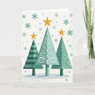 Grafische Weihnachtskarte mit Tannenbaum-Motiv Karte
