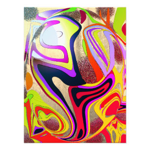 Grafische Wellen Globus - Metal-BG Fotodruck