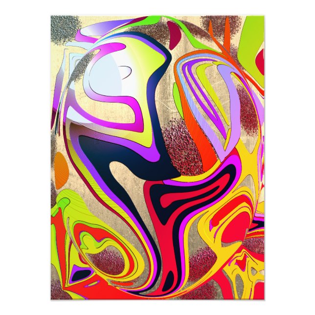 Grafische Wellen Globus - Metal-BG Fotodruck (Vorne)