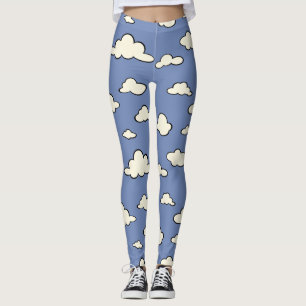 GRAFISCHE WOLKEN-MUSTER-BLAUER HIMMEL-LEGGINGS LEGGINGS