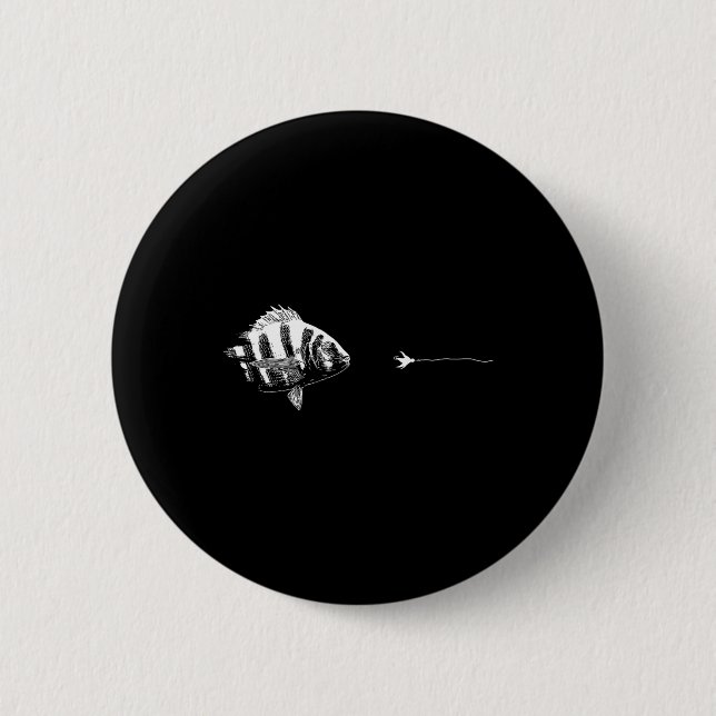 Grafischer Fliegenfischerei-Haken - Fisch Sheepshe Button (Vorderseite)